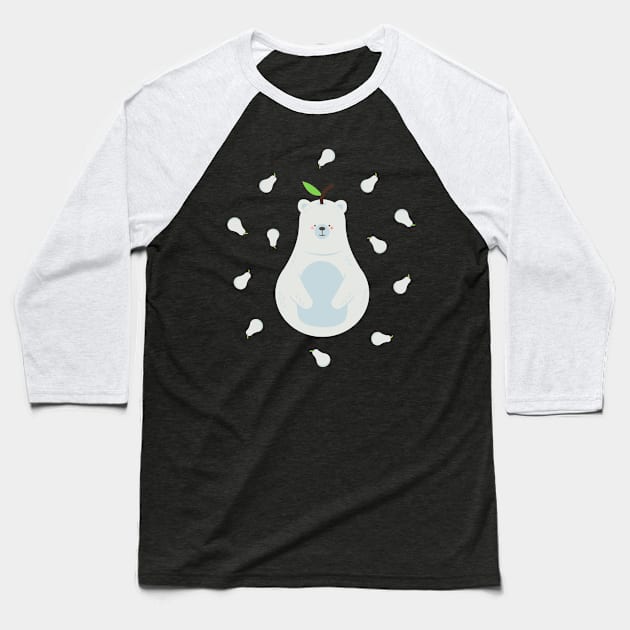 Polar Pear Baseball T-Shirt by noeyedeer